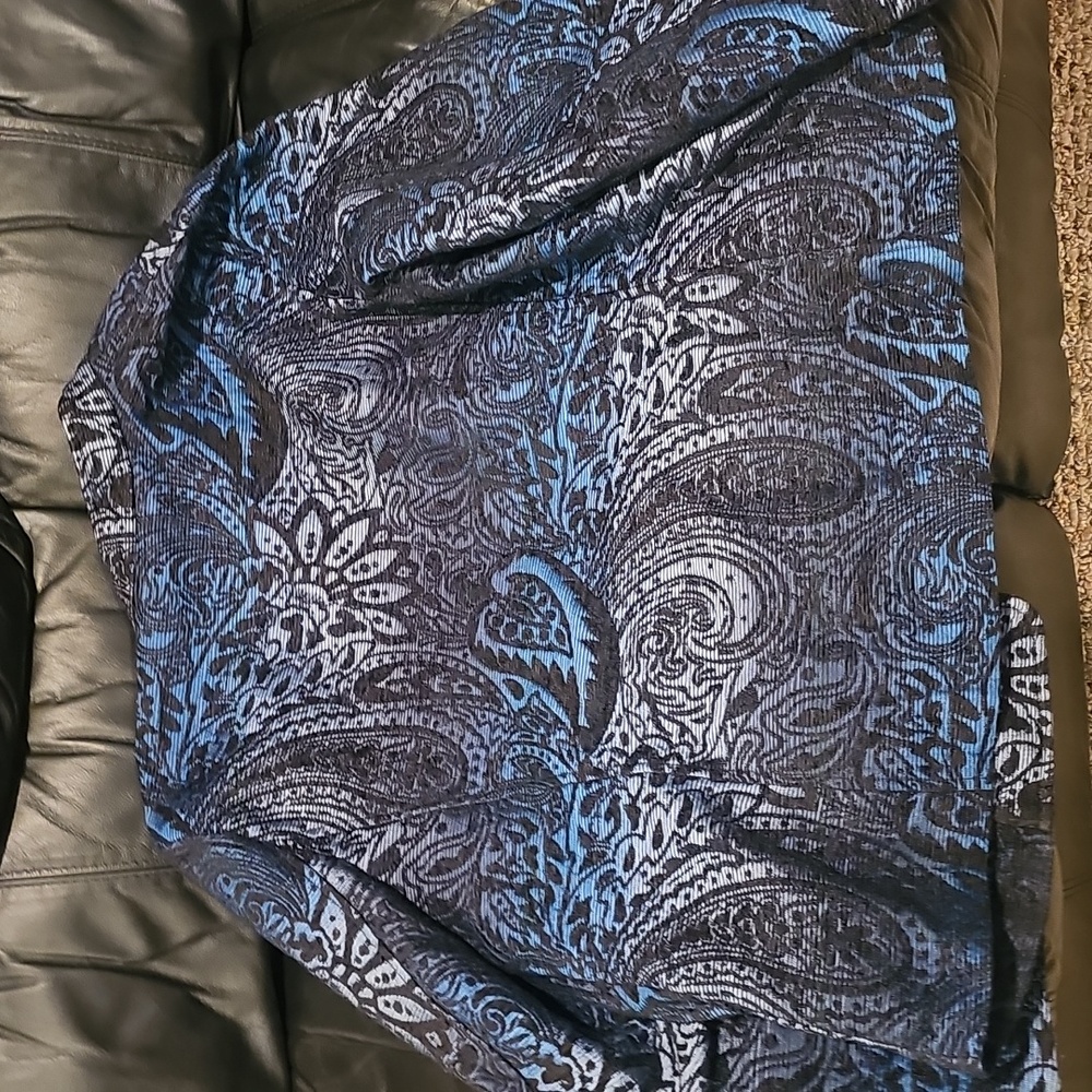 Elegant SUSAN GRAVER Blue and Black Paisley Women's Jacket...SIZE XL..excellent - Picture 5 of 5